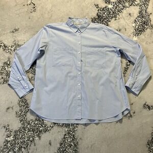 Max‎ Volmary Shirt Womens Size 10 Light Blue Button Down Casual Stretch
